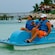 A family of four on a Paddle Wheeler paddle boat